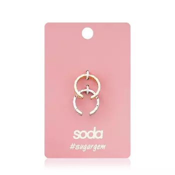 Набор колец Soda " Gold and silver color " 2шт