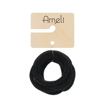 Набор резинок для волос Ameli 4,5см черные 12шт