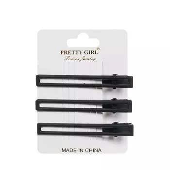 Набор зажимов для волос Pretty Girl прямоугольные черные 3шт
