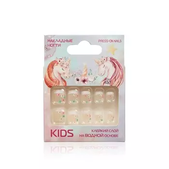 Накладные ногти Kids " Цветы " 10шт