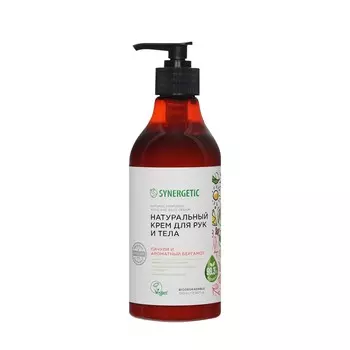 Натуральный крем для рук и тела Synergetic " пачули и ароматный бергамот " 380мл