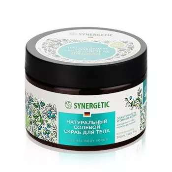 Натуральный солевой скраб для тела Synergetic " сандал и ягоды можжевельника " 300мл