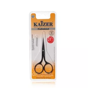 Ножницы маникюрные прямые Kaizer ручная алмазная заточка Серебро