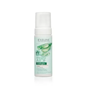 Очищающе - успокаивающая пенка для умывания Eveline Organic Aloe + collagen 150мл