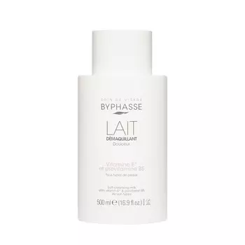 Очищающее молочко для лица и глаз Byphasse Lait с витамином Е и провитамином B5 500мл