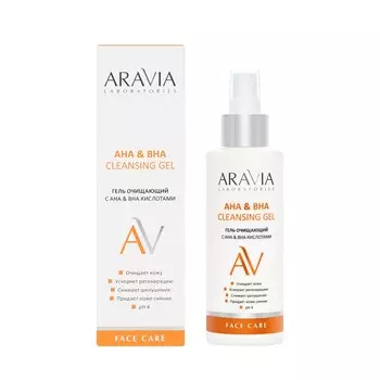 Очищающий гель для лица с кислотами Aravia Laboratories AHA & BHA Cleansing Gel 150мл