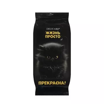 Освежающие влажные салфетки Delicare Кот 8шт