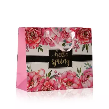 Пакет подарочный УРРА " Hello Spring " , 31*26*12см