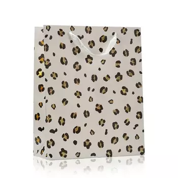 Пакет подарочный УРРА , леопардовые пятна , 26*32*10см