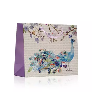 Пакет подарочный УРРА , павлин , 31*26*12см