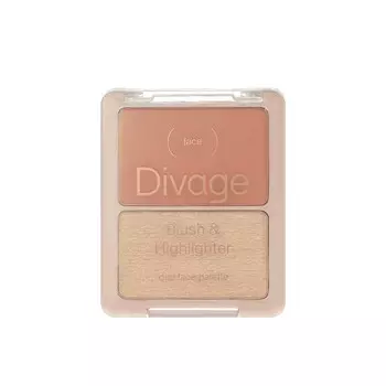 Палетка для лица Divage Blush & Highlighter Duo Face Palette 01 8г