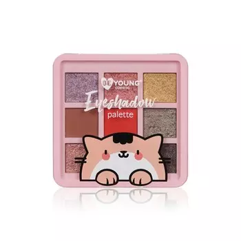 Палетка теней для век BeYoung Eyeshadow palette Кот 9 оттенков 10г