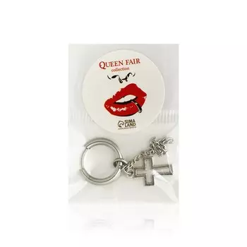 Пирсинг в ухо Queen Fair " кольцо " крестик с цепью