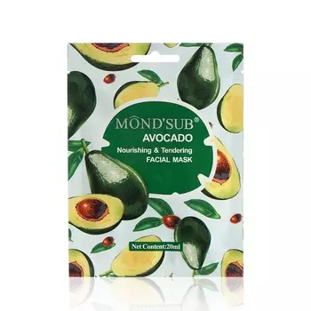 Питательная маска для лица Mond'Sub " Avocado " с авокадо 20мл