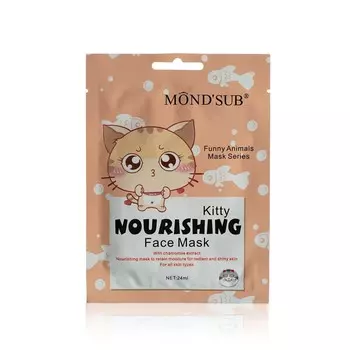 Питательная маска для лица Mond'Sub Funny Animals " Кошка " 24мл