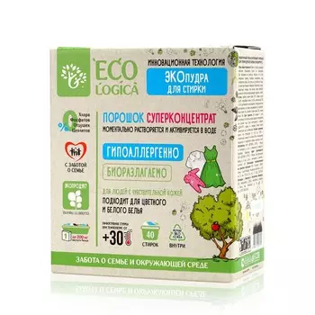 Порошок суперконцентрат для стирки белья Ecologica гипоаллергенный 1кг