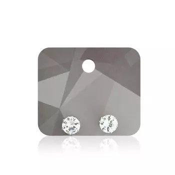 Пусеты Queen Fair сияние круг, белый в серебре, d=0,7