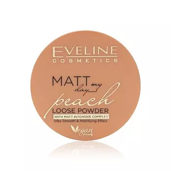 Рассыпчатая пудра для лица Eveline Matt my day Peache