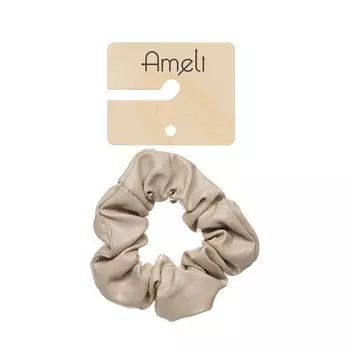 Резинка для волос Ameli кожа бежевая 9,5см