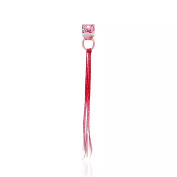 Резинка для волос Ameli с косичками , розовая