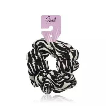 Резинка для волос Ameli Зебра большая Черно-белая