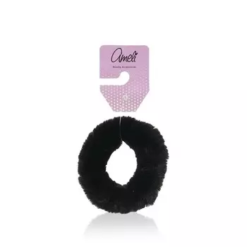 Резинка для волос меховая Ameli Черная 5см