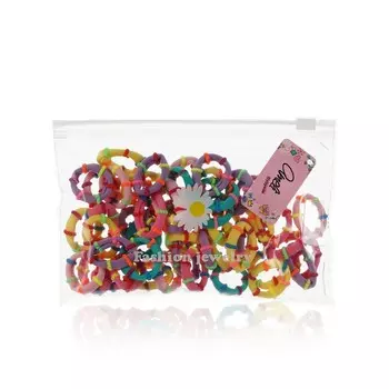 Резинки для волос Ameli " Полоски " в косметичке , 50шт