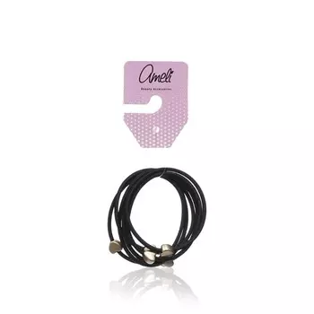 Резинки для волос Ameli с золотым украшением 6шт