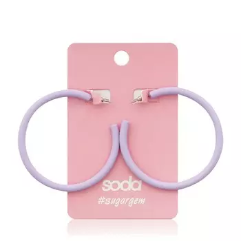 Серьги Soda " Big purple rings "