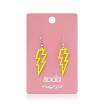 Серьги Soda " Lightning yellow "