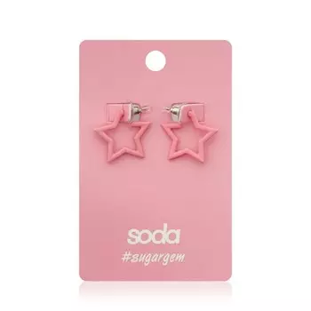 Серьги Soda " Pink strars "