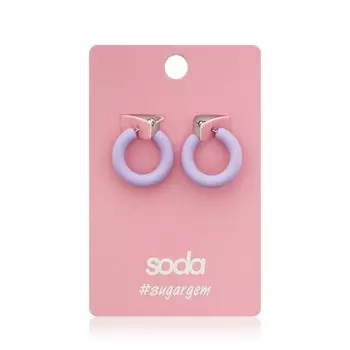 Серьги Soda " Small purple rings "