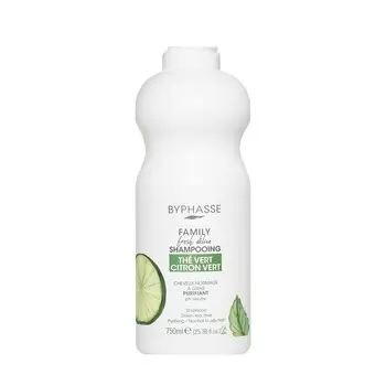 Шампунь для нормальных и жирных волос Byphasse Family Fresh Delice Green tea, Lime 750мл