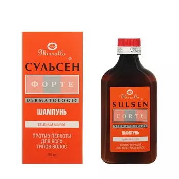 Шампунь для волос против перхоти Mirrolla Dermatologic Sulsen Forte 250мл