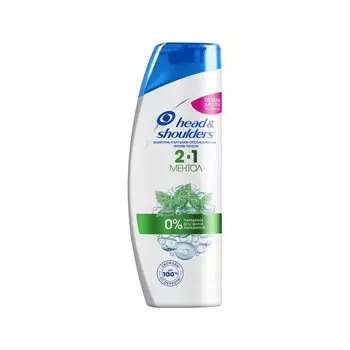 Шампунь и бальзам Head and Shoulders - ополаскиватель против перхоти 2 в 1 с натуральным ментолом 400мл
