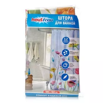 Шторка для ванны Haus Frau полиэстер " Полевые цветы "