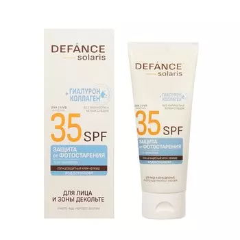 Водостойкий солнцезащитный крем - флюид для лица и зоны декольте Defance Solaris SPF 35 75мл