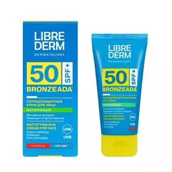 Солнцезащитный матирующий крем для лица Librederm Bronzeada SPF 50 50мл