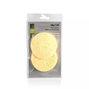 Спонжи целлюлозные Valori для умывания , белые 2шт