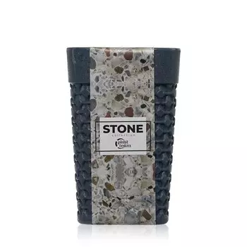Стакан для ванной комнаты Plast Team Stone темный камень 74х74х112мм
