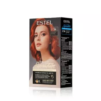 Стойкая крем - гель краска для волос Estel Color Signature 8/54 Красная Медь