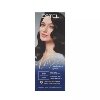 Стойкая крем - краска для волос Estel Love 1/0 Черный
