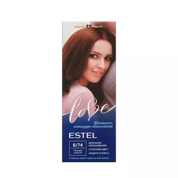 Стойкая крем - краска для волос Estel Love 6/74 , Темный каштан
