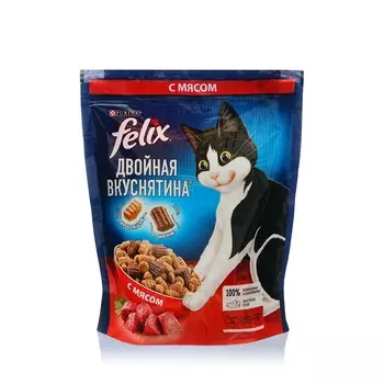 Сухой корм для кошек Felix Двойная вкуснятина " С мясом " 600г