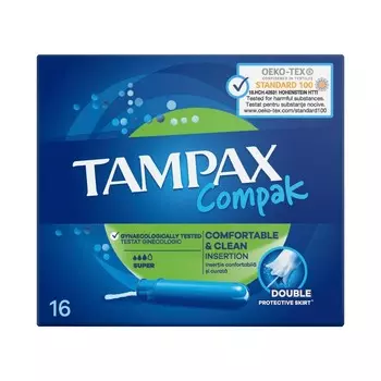 Тампоны Tampax Compak с аппликатором super duo 16шт