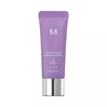 Тональный BB крем для лица Missha M Perfect Cover Serum с антивозрастной сывороткой SPF 50+ 23 20мл