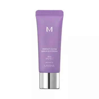 Тональный BB крем для лица Missha M Perfect Cover Serum с антивозрастной сывороткой SPF 50+ 21 20мл
