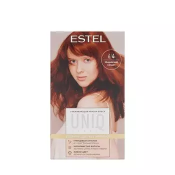 Ухаживающая краска - блеск для волос без аммиака Estel Uniq Sense 6/4 Темно-русый медный