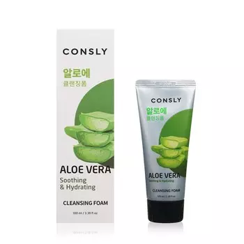Успокаивающая кремовая пенка для умывания Consly с экстрактом алоэ вера 100мл