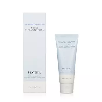 Увлажняющая очищающая пенка для лица Nextbeau Hyaluronic Solution " Moist Cleansing Foam " с гиалуроновой кислотой 150мл